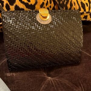 Elegant Black Woven Clutch